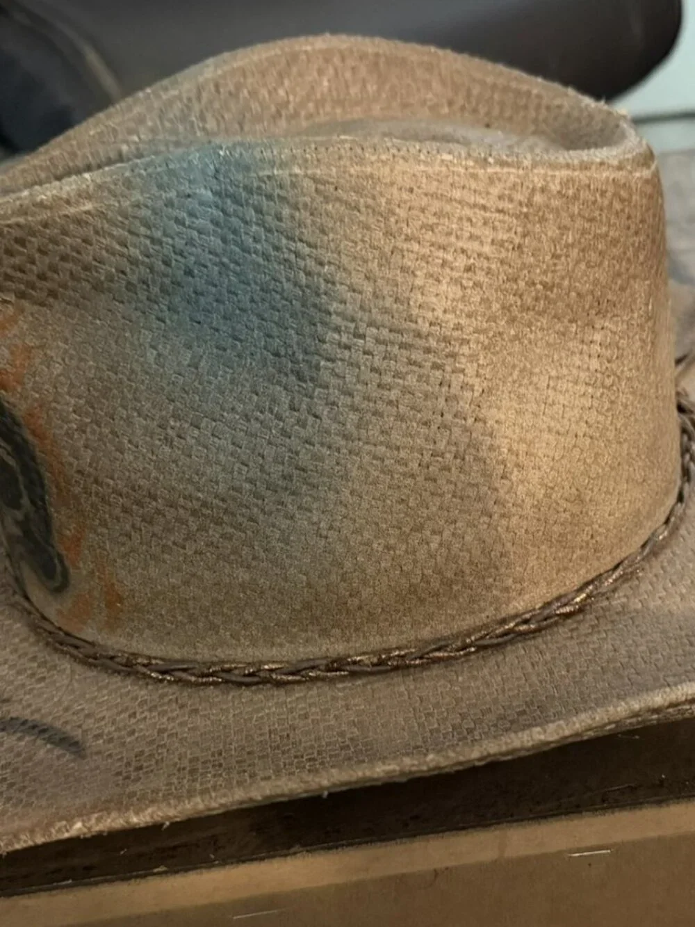 Wild Wear Premium Woven Palm Leaf Skull Cowboy Hat - Size 7 1/2
